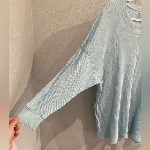 Free People Boho Oversized Early Night Waffle Knit Lounge Beach Mini Dress Tunic - Picture 3 of 8